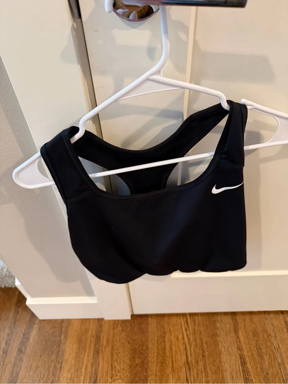 Nike Black Sports Bra with White Swoosh